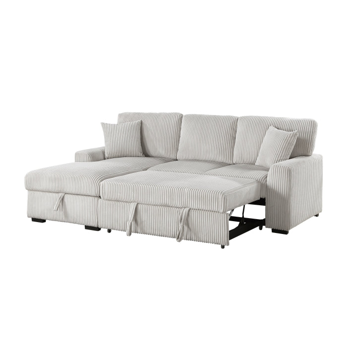 Homelegance - Marsh 2 Piece Sectional with Pull-out Bed in Gray - 9633MNB*2LC2R - GreatFurnitureDeal