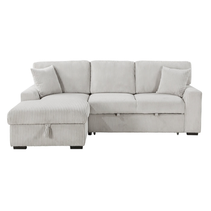 Homelegance - Marsh 2 Piece Sectional with Pull-out Bed in Gray - 9633MNB*2LC2R - GreatFurnitureDeal