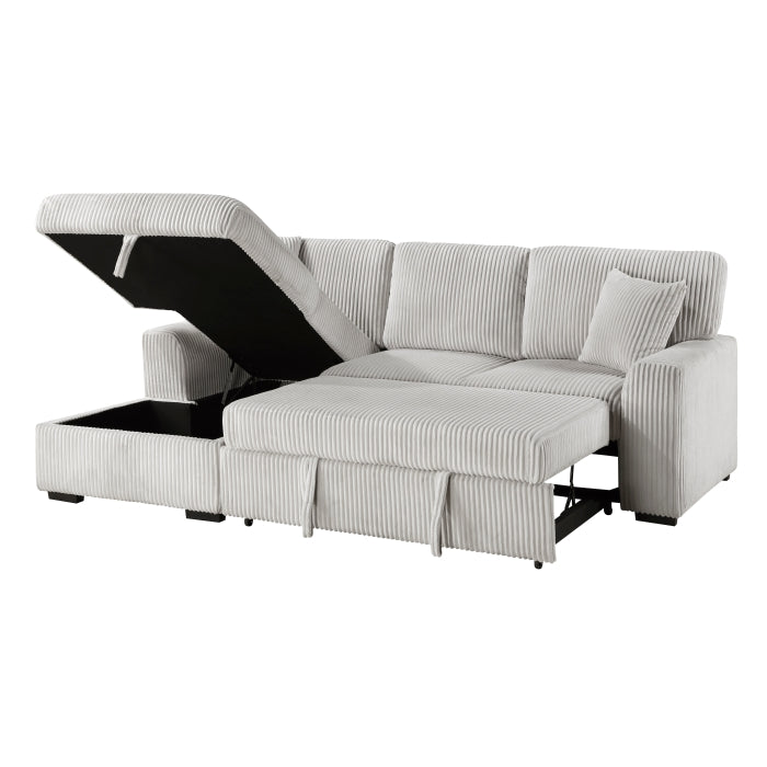 Homelegance - Marsh 2 Piece Sectional with Pull-out Bed in Gray - 9633MNB*2LC2R - GreatFurnitureDeal