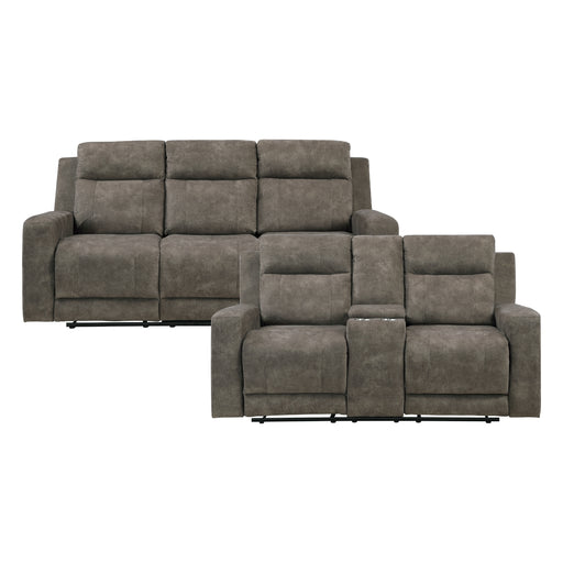 Homelegance - Muncie 2 Piece Double Reclining Sofa Set in Brown - 9635BR*2 - GreatFurnitureDeal