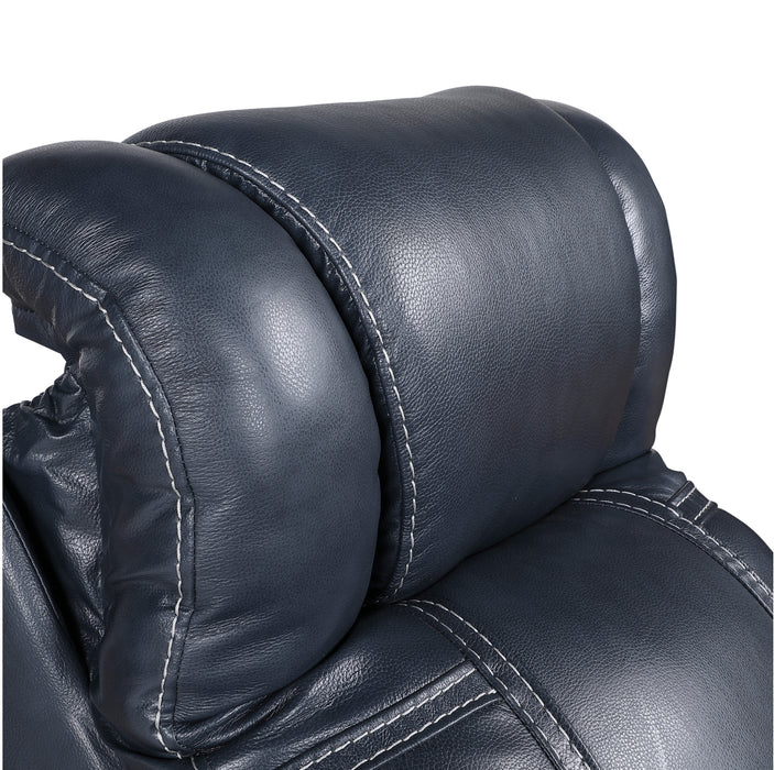 Homelegance - Keziah Power Double Reclining Sofa with Power Headrests and Storage Arms in Blue - 9640BU-3PWH