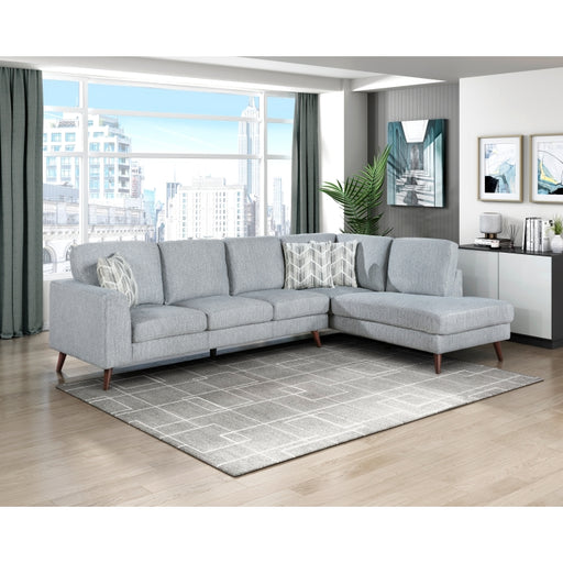 Homelegance - Broadway 3 Piece Sectional with Right Chaise in Blue-Gray - 9644BGY*23L5R - GreatFurnitureDeal