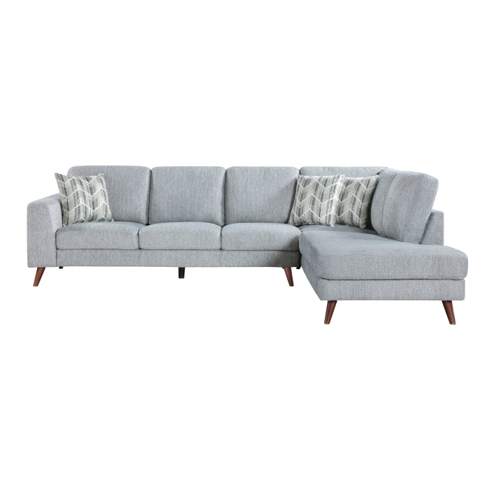 Homelegance - Broadway 3 Piece Sectional with Right Chaise in Blue-Gray - 9644BGY*23L5R - GreatFurnitureDeal