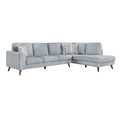 Homelegance - Broadway 3 Piece Sectional with Right Chaise in Blue-Gray - 9644BGY*23L5R - GreatFurnitureDeal