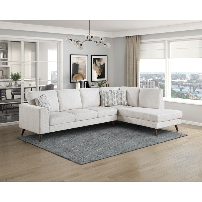 Homelegance - Broadway 2 Piece Sectional with Right Chaise in Silver cloud - 9644SVE*23L5R - GreatFurnitureDeal