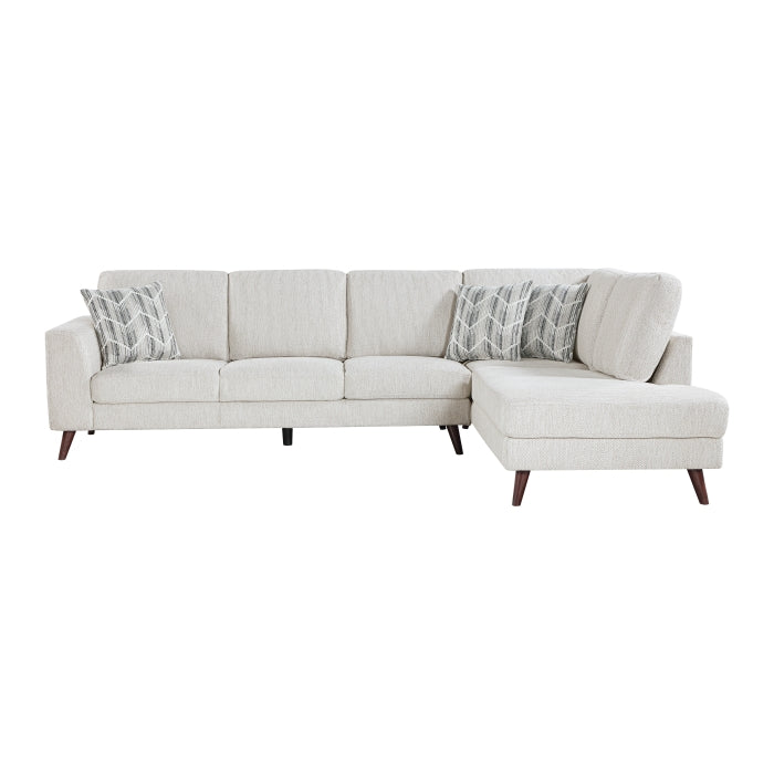 Homelegance - Broadway 2 Piece Sectional with Right Chaise in Silver cloud - 9644SVE*23L5R - GreatFurnitureDeal