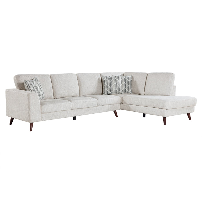 Homelegance - Broadway 2 Piece Sectional with Right Chaise in Silver cloud - 9644SVE*23L5R - GreatFurnitureDeal