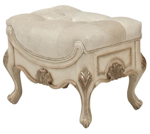AICO Furniture - Platine de Royale"Vanity Bench in Champagne - NR09804-201 - GreatFurnitureDeal