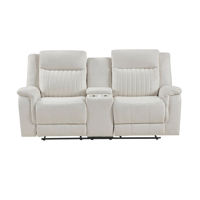 Homelegance - Dean 3 Piece Double Reclining Living Room Set in Beige - 9670BE*3PWH - GreatFurnitureDeal