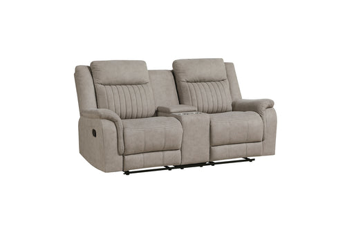 Homelegance - Dean Double Reclining Loveseat with Center Console in Dove - 9646DV-2 - GreatFurnitureDeal