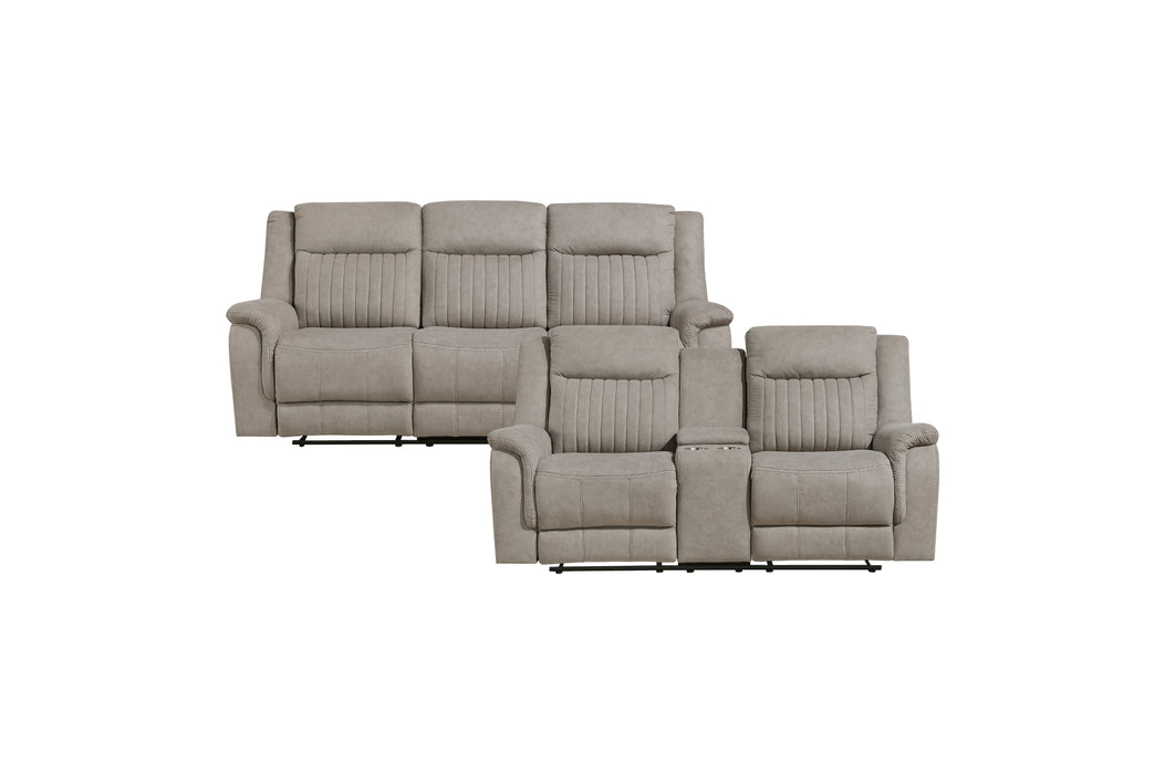 Homelegance - Dean 2 Piece Double Reclining Sofa Set in Dove - 9646DV*2 - GreatFurnitureDeal