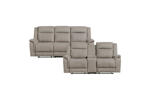 Homelegance - Dean 2 Piece Double Reclining Sofa Set in Dove - 9646DV*2 - GreatFurnitureDeal