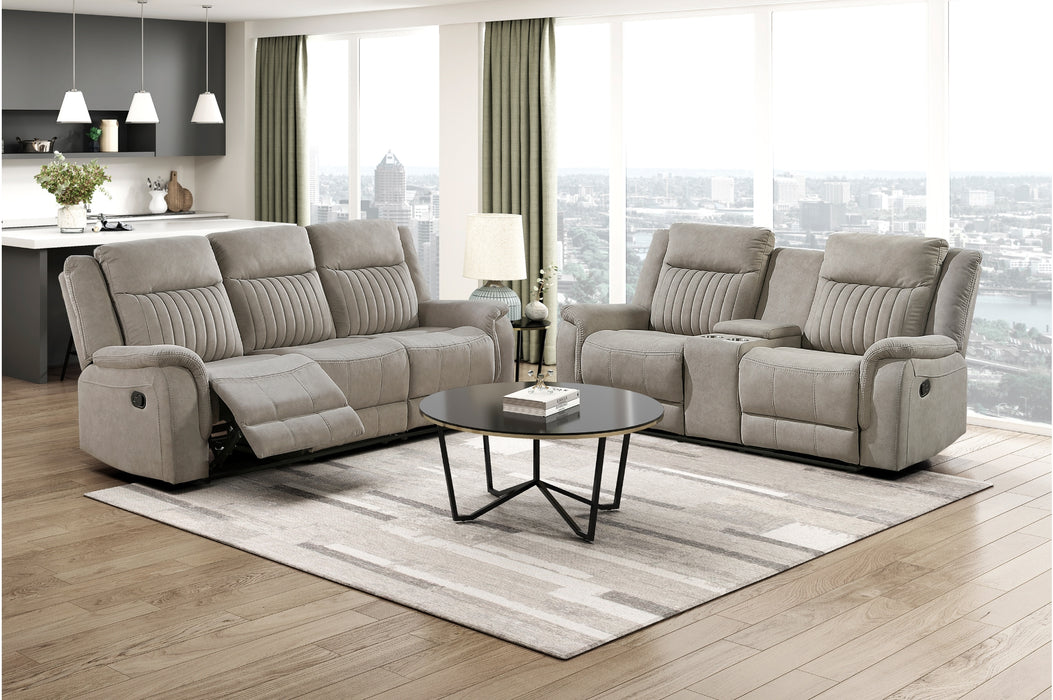 Homelegance - Dean 2 Piece Double Reclining Sofa Set in Dove - 9646DV*2 - GreatFurnitureDeal