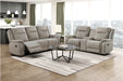 Homelegance - Dean Double Reclining Sofa in Dove - 9646DV-3 - GreatFurnitureDeal