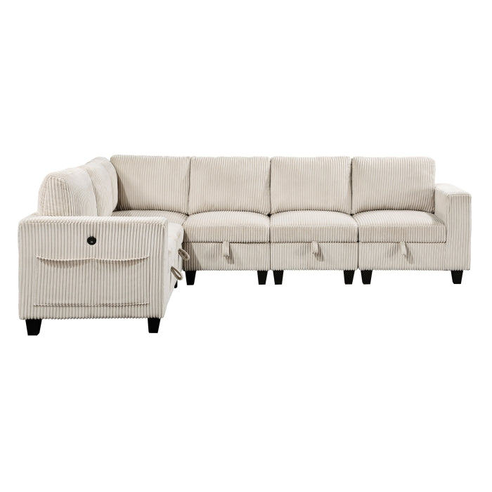 Homelegance - Walterboro 6 Piece Sectional with Storage in Beige - 9650BE*6SC - GreatFurnitureDeal