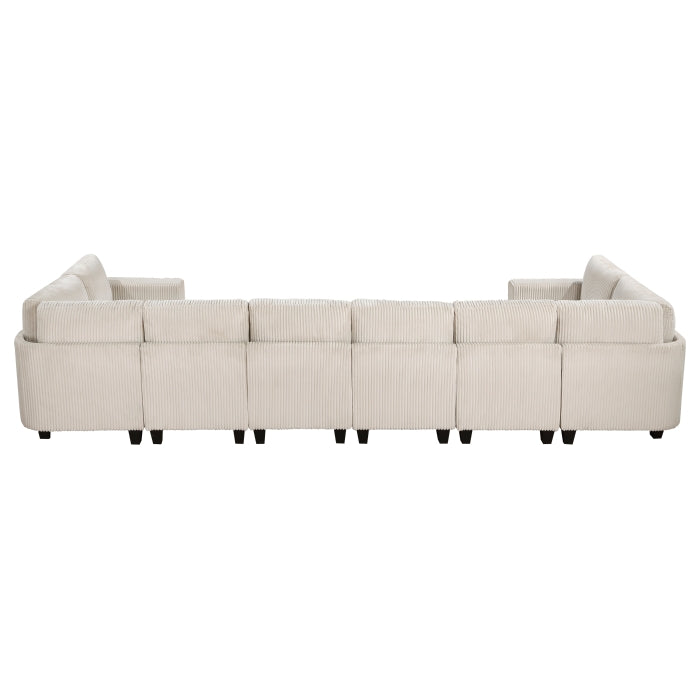 Homelegance - Walterboro 8 Piece Sectional with Storage in Beige - 9650BE*8SC - GreatFurnitureDeal