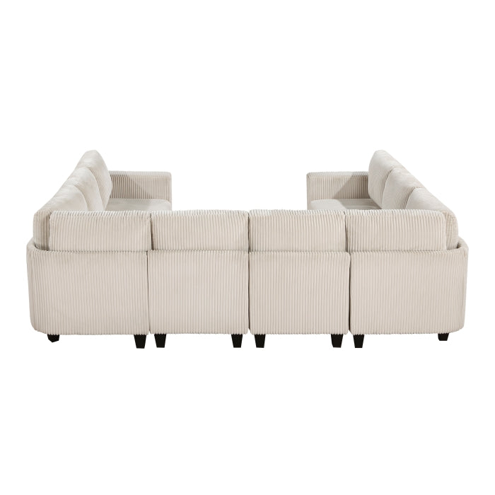 Homelegance - Walterboro 8 Piece Sectional with Storage in Beige - 9650BE*8SC - GreatFurnitureDeal