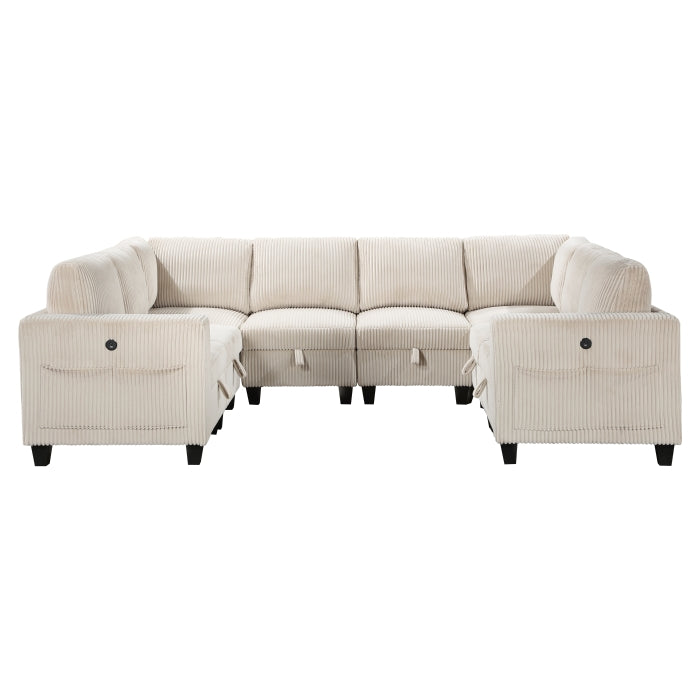 Homelegance - Walterboro 8 Piece Sectional with Storage in Beige - 9650BE*8SC - GreatFurnitureDeal
