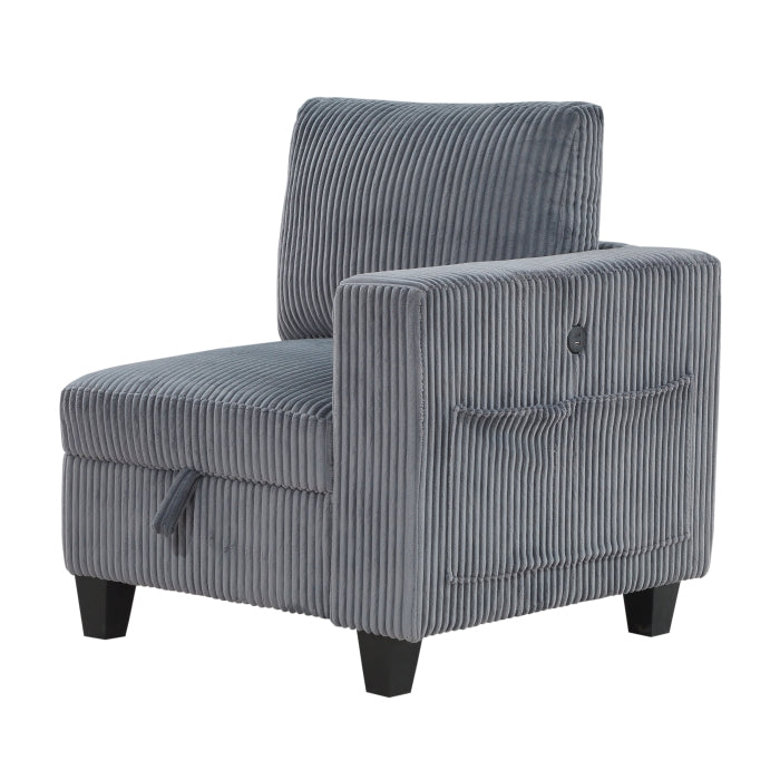 Homelegance - Walterboro 4 Piece Sectional with Storage in Dark Gray - 9650DG*5SC - GreatFurnitureDeal