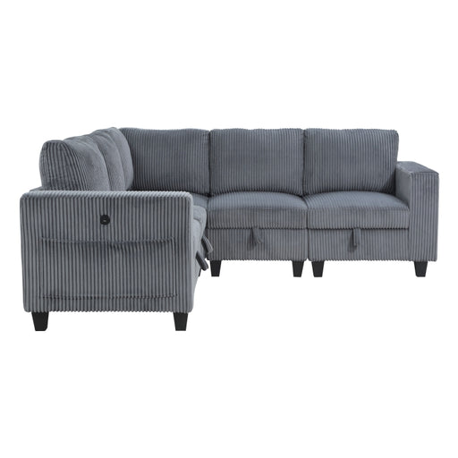 Homelegance - Walterboro 4 Piece Sectional with Storage in Dark Gray - 9650DG*5SC - GreatFurnitureDeal