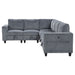 Homelegance - Walterboro 6 Piece Sectional with Storage in Dark Gray - 9650DG*6SC - GreatFurnitureDeal