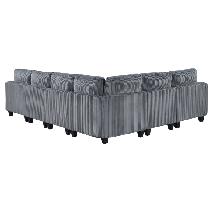 Homelegance - Walterboro 6 Piece Sectional with Storage in Dark Gray - 9650DG*6SC - GreatFurnitureDeal