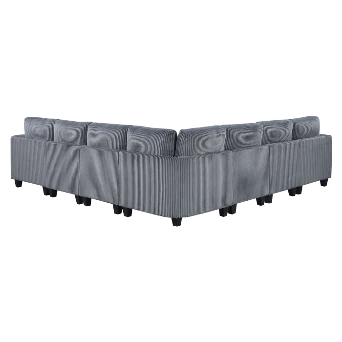 Homelegance - Walterboro 7 Piece Sectional with Storage in Dark Gray - 9650DG*7SC - GreatFurnitureDeal