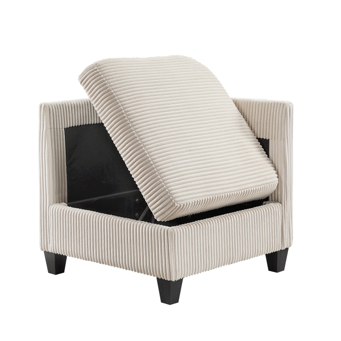 Homelegance - Walterboro 5 Piece Sectional with Storage in Beige - 9650NBE*5SC - GreatFurnitureDeal