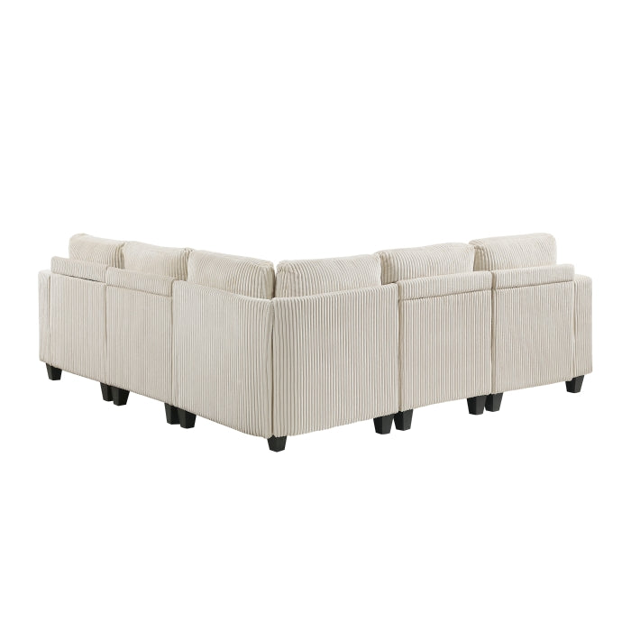 Homelegance - Walterboro 5 Piece Sectional with Storage in Beige - 9650NBE*5SC - GreatFurnitureDeal