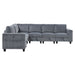 Homelegance - Walterboro 6 Piece Sectional with Storage in Dark Gray - 9650NDG*6SC - GreatFurnitureDeal