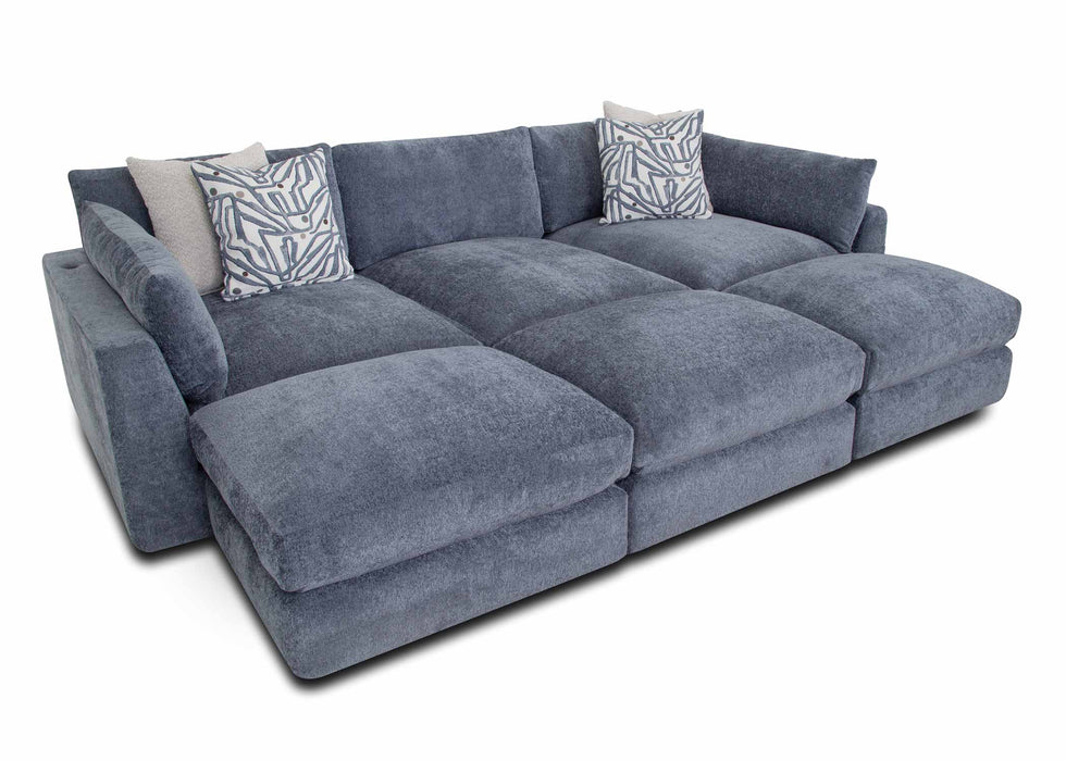 Franklin Furniture - 965 Julian Dreamscape 6 Piece Sectional Sofa in Linwood Delft - 96501-96503-96502-96519-3 - GreatFurnitureDeal