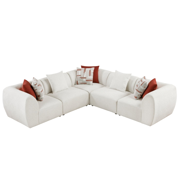 Homelegance - Franz 5 Piece Modular Sectional in Beige - 9669CN*3CR2AC - GreatFurnitureDeal