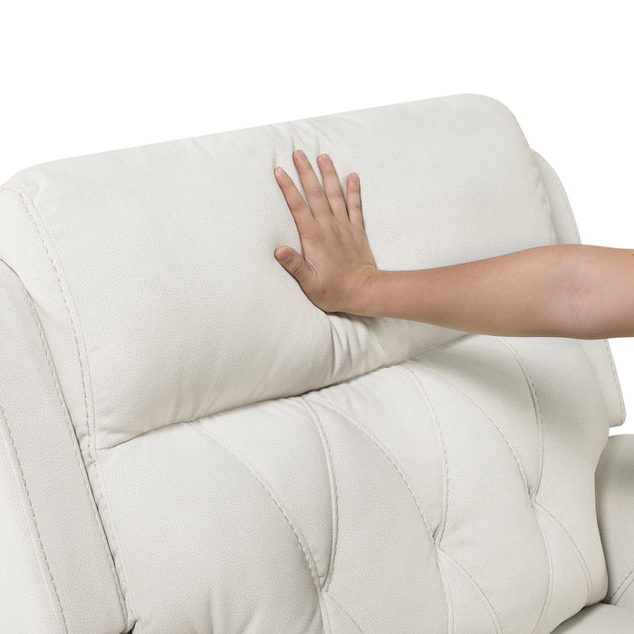 Homelegance - Celeste 2 Piece Power Reclining Sofa Set in Beige - 9670BE*2PWH - GreatFurnitureDeal