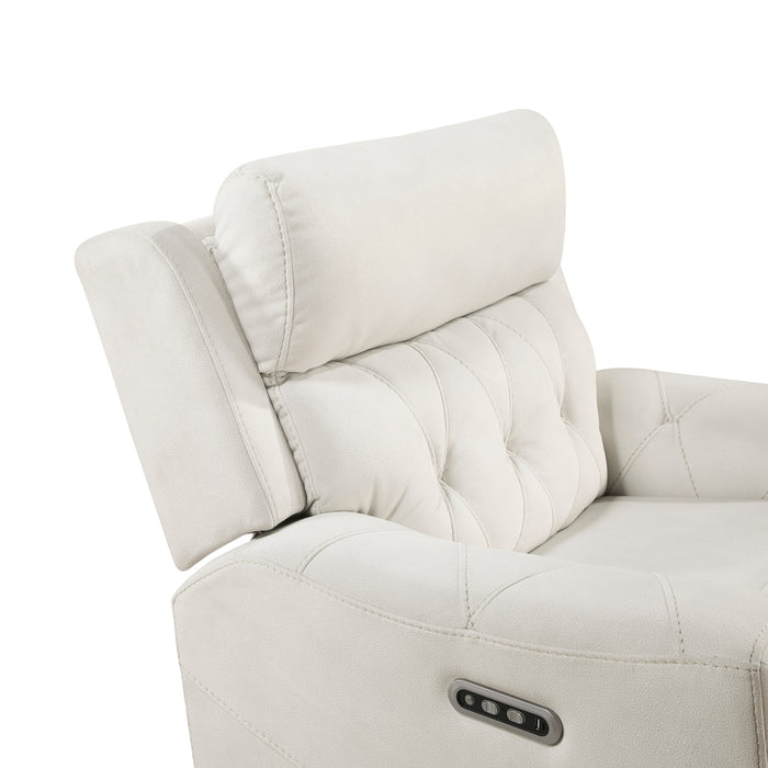 Homelegance - Celeste 2 Piece Power Reclining Sofa Set in Beige - 9670BE*2PWH - GreatFurnitureDeal