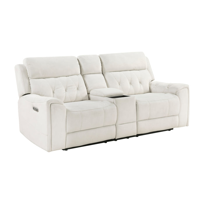 Homelegance - Celeste 2 Piece Power Reclining Sofa Set in Beige - 9670BE*2PWH - GreatFurnitureDeal