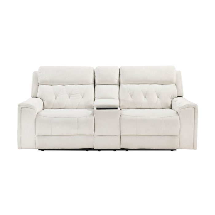 Homelegance - Celeste 2 Piece Power Reclining Sofa Set in Beige - 9670BE*2PWH - GreatFurnitureDeal