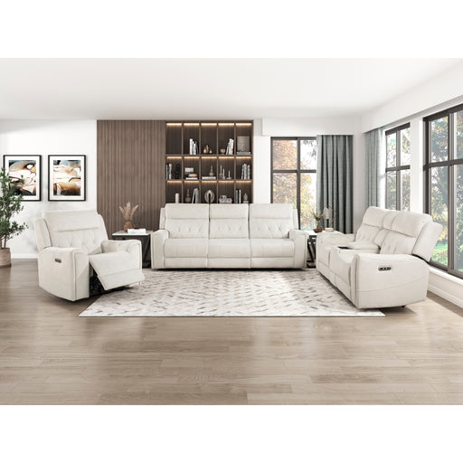 Homelegance - Dean 3 Piece Double Reclining Living Room Set in Beige - 9670BE*3PWH - GreatFurnitureDeal