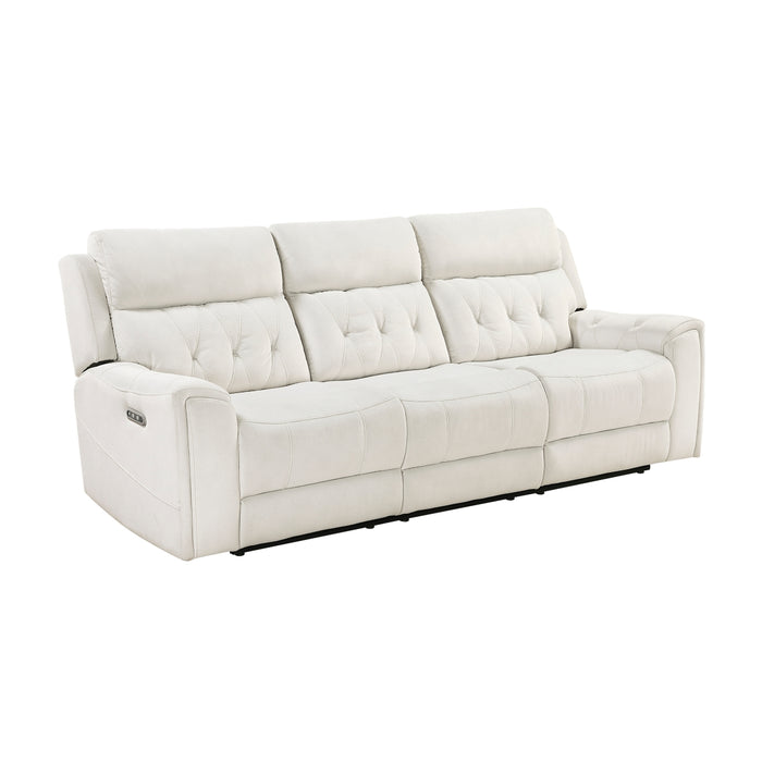 Homelegance - Celeste 2 Piece Power Reclining Sofa Set in Beige - 9670BE*2PWH - GreatFurnitureDeal