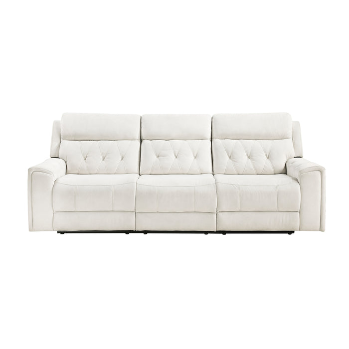 Homelegance - Celeste 2 Piece Power Reclining Sofa Set in Beige - 9670BE*2PWH - GreatFurnitureDeal