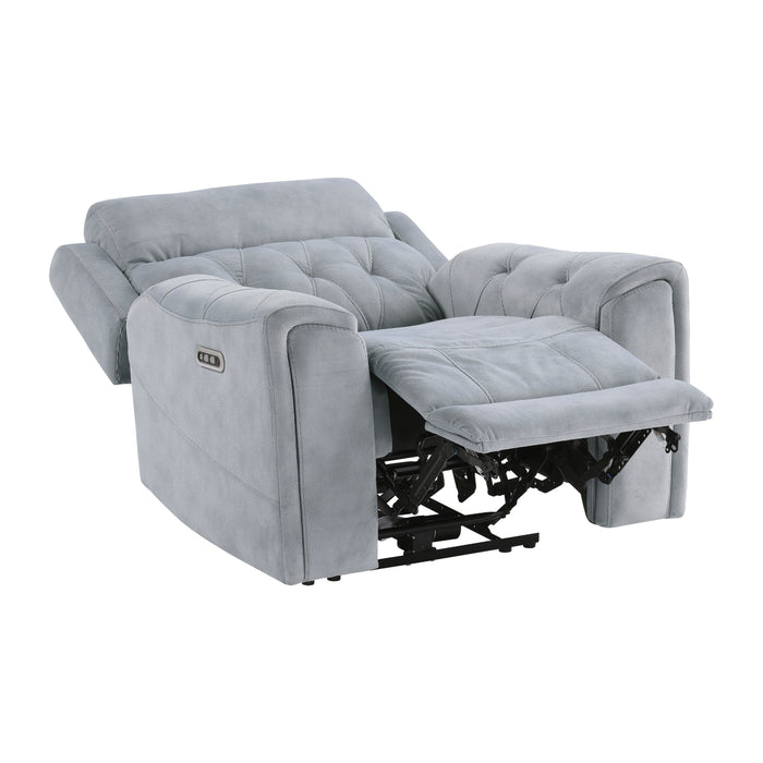 Homelegance - Celeste 3 Piece Double Reclining Living Room Set in Gray - 9670GY*3PWH - GreatFurnitureDeal