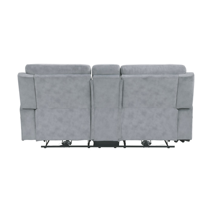 Homelegance - Celeste 2 Piece Double Reclining Sofa Set in Gray - 9670GY*2PWH - GreatFurnitureDeal