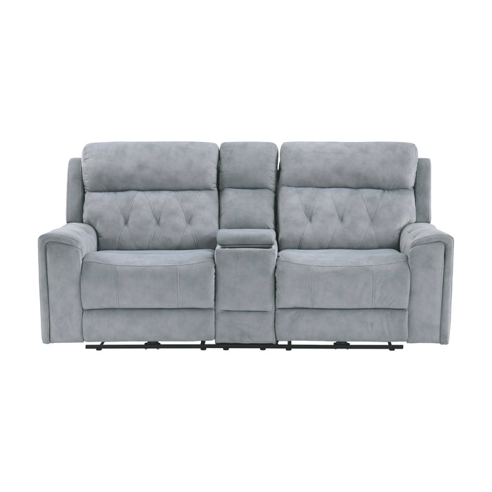 Homelegance - Celeste 2 Piece Double Reclining Sofa Set in Gray - 9670GY*2PWH - GreatFurnitureDeal