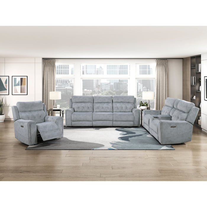 Homelegance - Celeste 2 Piece Double Reclining Sofa Set in Gray - 9670GY*2PWH - GreatFurnitureDeal