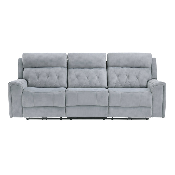 Homelegance - Celeste Power Double Reclining Sofa in Gray - 9670GY-3PWH - GreatFurnitureDeal