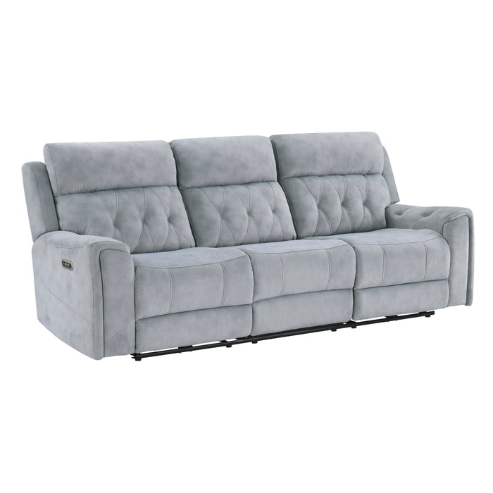 Homelegance - Celeste Power Double Reclining Sofa in Gray - 9670GY-3PWH - GreatFurnitureDeal