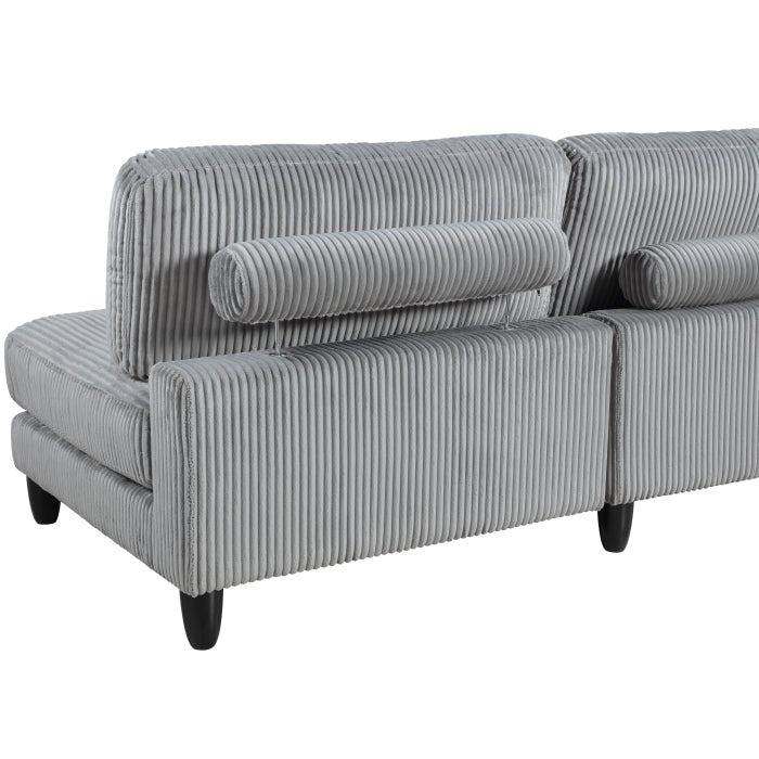 Homelegance - Robstown 6 Piece Modular Sectional with Ottomans in Gray - 9688GY*62CR2AC2OT - GreatFurnitureDeal