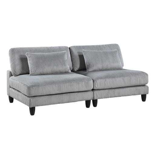 Homelegance - Robstown 6 Piece Modular Sectional with Ottoman in Gray - 9688GY*62CR3ACOT - GreatFurnitureDeal