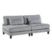 Homelegance - Robstown 6 Piece Modular Sectional with Ottoman in Gray - 9688GY*62CR3ACOT - GreatFurnitureDeal
