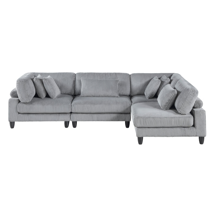 Homelegance - Robstown 4 Piece Modular Sectional in Gray - 9688GY*42CR2AC - GreatFurnitureDeal