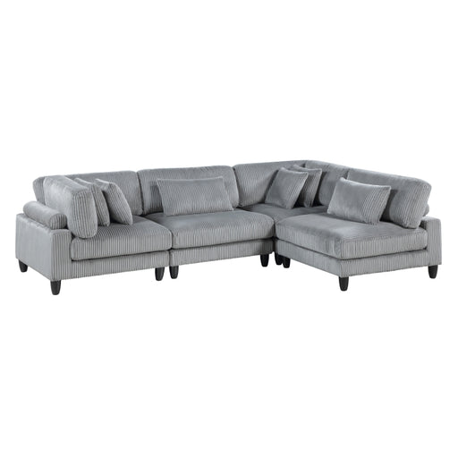 Homelegance - Robstown 4 Piece Modular Sectional in Gray - 9688GY*42CR2AC - GreatFurnitureDeal